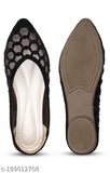Nubuck embellished women's slip-on bellies from India - trendy and high quality footwear