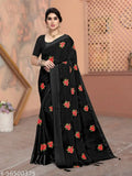 Heavy embroidered chiffon saree with hot fixing work, single piece, free size, Indian origin