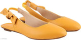 Synthetic point bow belliie for casual wear, india-made women's slip-on shoe with solid design and bow detail