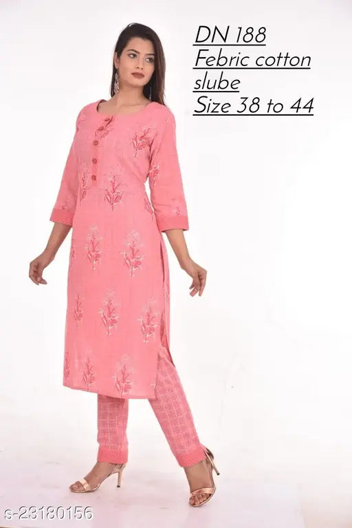 Cotton kurta set with pants, Adrika Sensational Women in XXL size, Indian ethnic wear