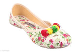 Textured net PU sole ballet flat, Indian ethnic design in Rajasthani Jaipuri style - size IND-8/IND-9