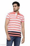 Men's cotton blend polo shirt with printed net design, short sleeves and chest size 38in, on hanger