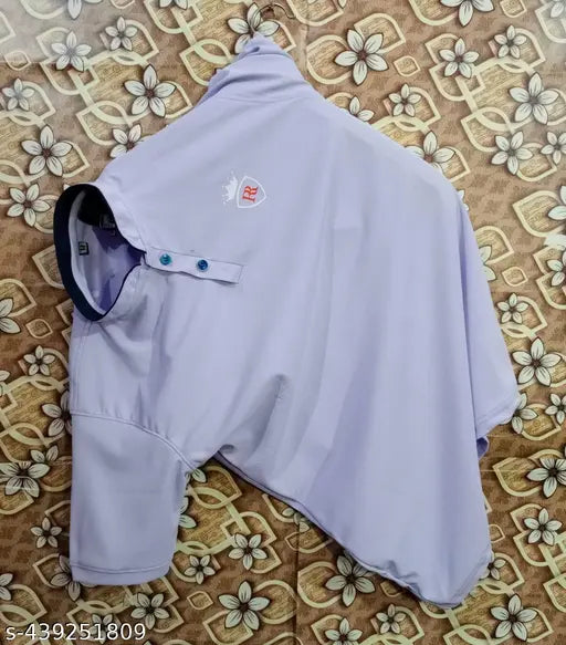 Chines Collar Cotton-Blend T-Shirt for Men - Fresh, Ultra Soft, White
