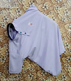 Chines Collar Cotton-Blend T-Shirt for Men - Fresh, Ultra Soft, White