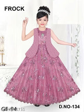 Silk embroidered net Mastani gown, 7-8 years kids party wear from Eastwards