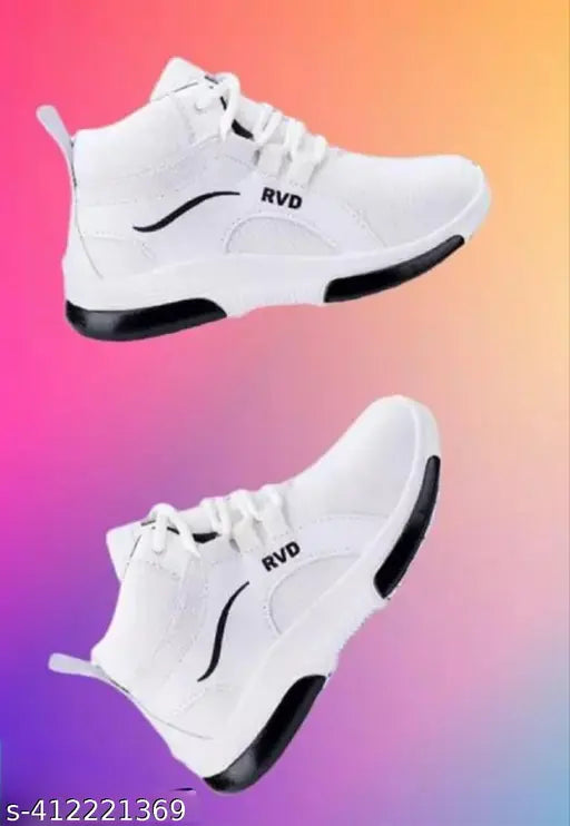 Mesh and PVC high vision sports shoes for kids, ideal for running, walking, or parties by AAKA STYLE. Lace-up fastening." (85 characters)