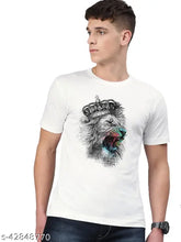 Colourful Threads Lion King graphic printed round neck half sleeve white 100% cotton men's t-shirt, perfect gym wear with premium quality, non-shrinkable and long-lasting