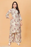 Art Silk printed straight kurta with Palazzo set, women's ethnic wear for weddings