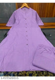 Women's cotton kurti and palazzo set, solid colored traditional Indian attire for ladies