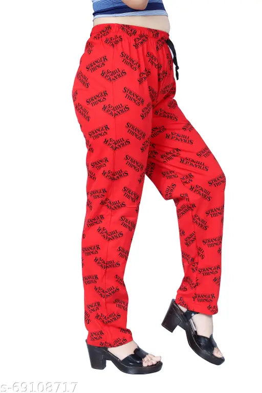Women's cotton printed maxi pyjama bottom set, pack of 2 - drawstring for comfortable fit