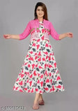 Rayon sleeveless printed Myra kurtis, fashionable women's clothing from India