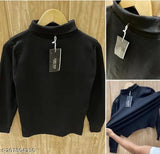 Men's striped cotton-polyester turtle neck sweater, free size – casual wear