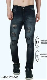 Grey cotton blend rough jeans by Mevan, ideal for a slim fit style and extended use