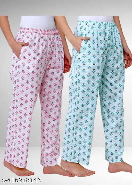 Lightweight maxi cotton pyjamas, vibrant colors & patterns, perfect for summer nights