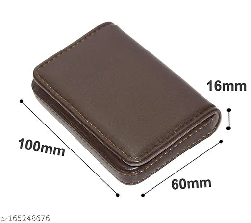 Black textured faux leather credit/debit card wallet with 12 slots, for men and women. Size: 10.75 x 8 x 2.5 cm