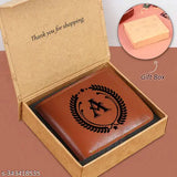 Genuine leather, canvas wallet for men - black or brown, 5 compartment design with card slots for up to 6 cards and an ID slot. Customized Indian-made gift wallet for men