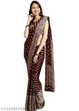 Striped chiffon saree, single piece in free size, Indian-origin casual wear