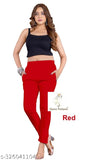 White cotton stretch trousers in red solid pattern, available in sizes S to XXL