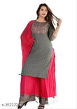 White rayon block-printed woman kurta set with dupatta and bottomwear, latest ethnic design for women, Indian origin