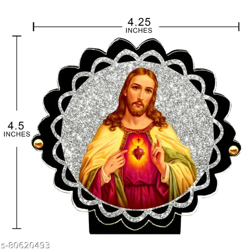 Sparkling acrylic Jesus Christ religious idol for car decor, glitter finish, best gift idea for various occasions