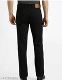 Black cotton blend men's jeans with premium stretch fabric and medium weight. Machine wash in similar colors