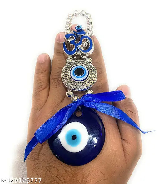 Indian OM Evil Eye Glass for Car & Office - VastuFeng Shui - Brings Positivity & Good Luck