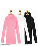 Woolen high neck combo sweater for babies (3-pack), self-design patterns, sizes range from 3-11 years