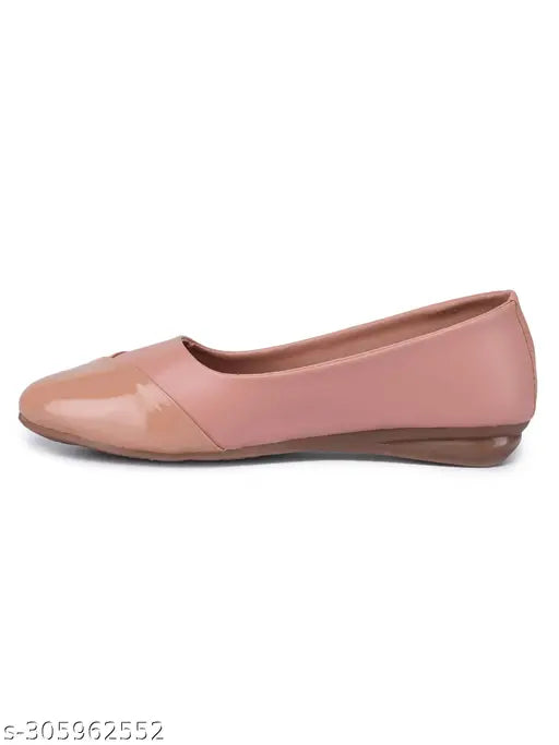 Patent leather ballerinas for women - solid design in various colors: red, beige, tan, white, blue, green, peach, pink, grey