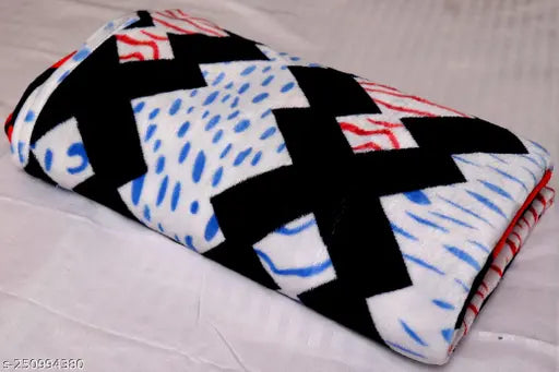 Multicolor microfiber abstract-print AC double bed blanket - lightweight, soft, and hypoallergenic