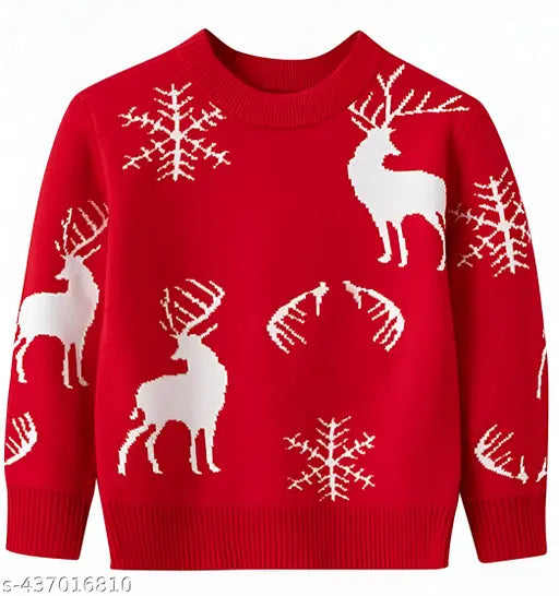 Kids woolen sweaters, long sleeves, solid design. Soft and cozy winter apparel for boys & girls