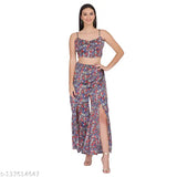 Satin two-piece dress set for women, shoulder straps, sizes S-XXL, India-made