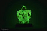 Hand-crafted Indian poly resin Ganesha Idol, embellished with goldwork, 11cm x 8cm x 6cm, ideal for home decor or gifting
