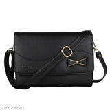 Black textured pattern sling bag, faux leather/leatherette, 4 compartments, perfect for women's everyday use and parties