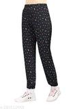 Printed cotton blend ladies joggers pack of 3, elasticated waist for adjustable fit, ideal for sleep or sports in S, M, L, XL, XXL