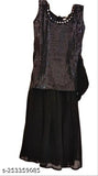 Indian ethnic set, ASTHA CREATION girls' festive & party Kurta and palazzos. Embellished knee-length rayon Kurta with dupatta, perfect for parties or gatherings. Size range 2-12 years
