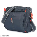Solid polyester unisex sling bag, perfect for office, travel, and daily essentials