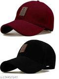 Adjustable cotton baseball cap, black and maroon for men and boys, printed net pattern, Indian origin