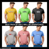 Men's round neck half-sleeve cotton t-shirts combo pack 3 - Stylish, printed, and comfortable tees in various colors for everyday wear. Made from soft cotton, featuring a relaxed fit and easy care. Perfect for men's fashion #menstshirtcombo #menstshirtcombooffer #menstshirtcombopack