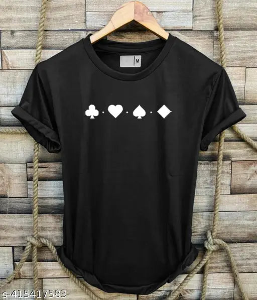 Printed 4-pack polyester t-shirts, short sleeves, vibrant Indian design, sizes M to XXL