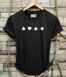 Printed 4-pack polyester t-shirts, short sleeves, vibrant Indian design, sizes M to XXL