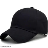 Six solid cotton baseball caps - red, grey, blue, white, black, olive green - Indian-made