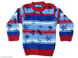 Multicolor wool sweater for boys aged 23 years, featuring printed net pattern design