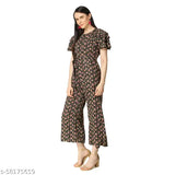 Striped crepe long-sleeved floral jumpsuit, pepper retro charm, Indian origin