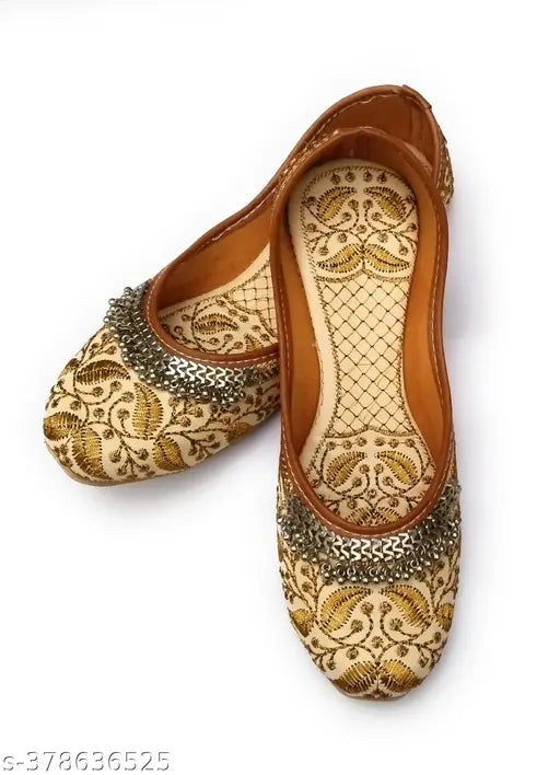 Niharika Women's Patent Leather Embroidered Rajasthani Mojari Juti Shoe - Durable, comfortable, and stylish Indian footwear