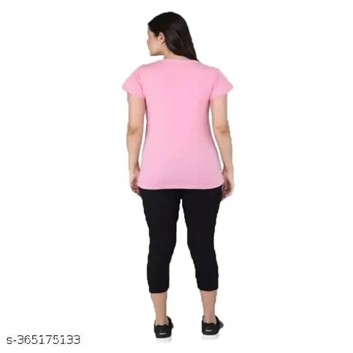 Cotton women's printed nightwear set - half sleeves t-shirt and three-fourth capris with pockets, perfect for relaxation at home