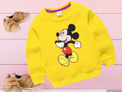 Kids sweatshirt in durable cotton blend winter wear. Printed design, odorless, anti-fade treatment, perfect for kids