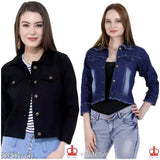 Trendy denim jacket combo pack2: Unique solid color jackets with three-quarter sleeves, S to XL sizes