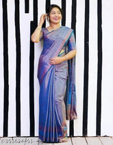 Rich gold and lichi silk Kanjivaram Banarasi saree with intricate jacquard art, pack of 2 in free size, India origin