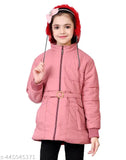 Girls new design solid polyester long sleeve jackets, trendy kids' winter wear for diverse tastes