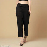 Elegant high-waisted polycotton palazzo pants, solid net, versatile office wear for women